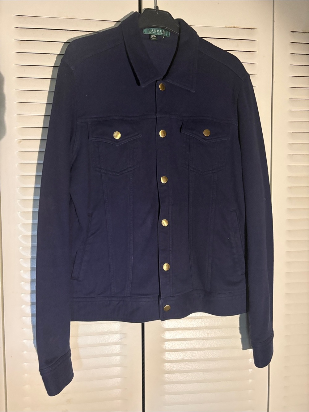 Lauren Ralph Lauren Navy Blue Lightweight Button-Front Jacket